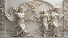 3D обои с рисунком ангелы Design Studio 3D Bas-relief AG-BR-061