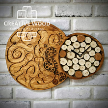 Панно в стиле Лофт Creative Wood Часы 15